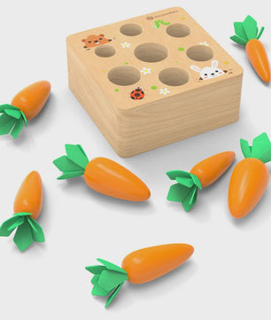 Houten Montessori Wortel Puzzel - Educatief Speelgoed voor Baby's en Kinderen