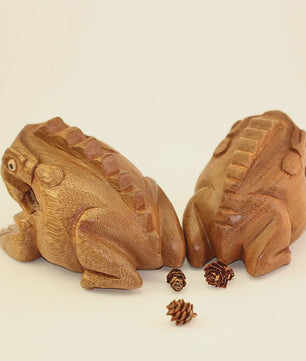 Handgesneden Houten Kikker - Uniek Thailand Souvenir & Creatief Geluidsspeeltje