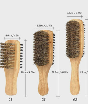 Herborst Borstel voor Mannen - Natuurlijke Houten Golfborstel voor Haar & Baard Styling