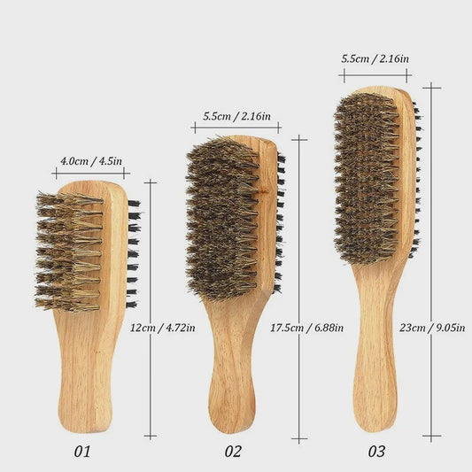 Herborst Borstel voor Mannen - Natuurlijke Houten Golfborstel voor Haar & Baard Styling