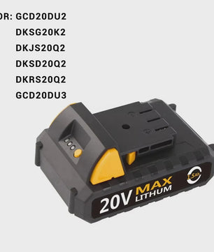 DEKO Lithium-Ion Accu Pack 12V, 16V, 20V voor Draadloze Boormachines