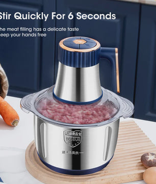 5L RVS Elektrische Vleesmolen & Keukenmachine - Multifunctionele Food Processor