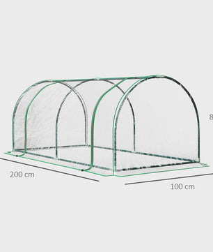Kweekkas met Deur - 200x100x80cm - Staal & Plastic - Groen