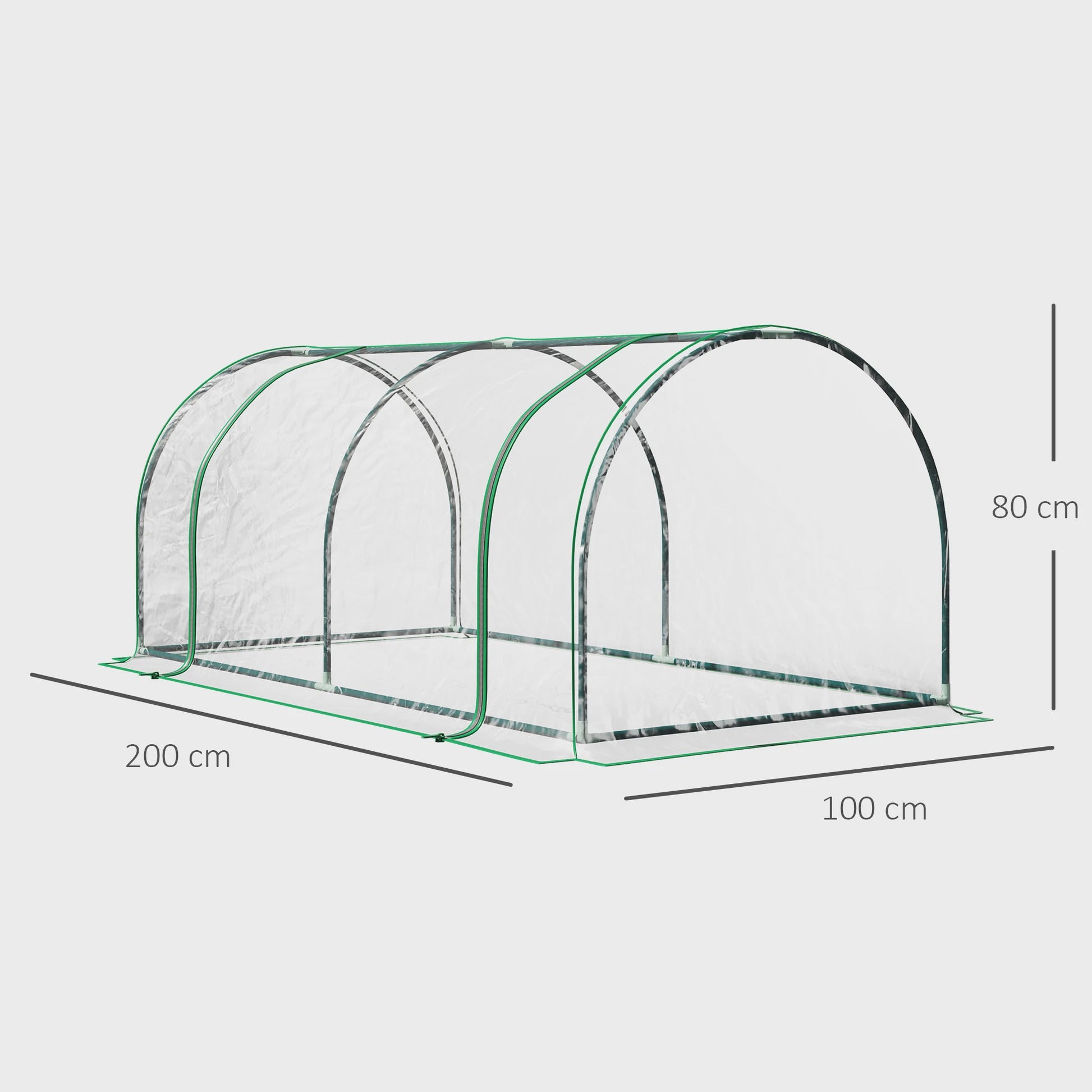 Kweekkas met Deur - 200x100x80cm - Staal & Plastic - Groen