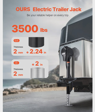 Elektrische Trailer Jack 3500/5000 Lbs - 12V Aanhangerlift met 7-pins Connector