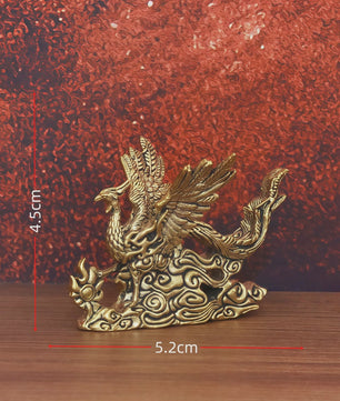 Gouden Feniks Beeldje - Decoratie voor Woonkamer, Bureau & Huis