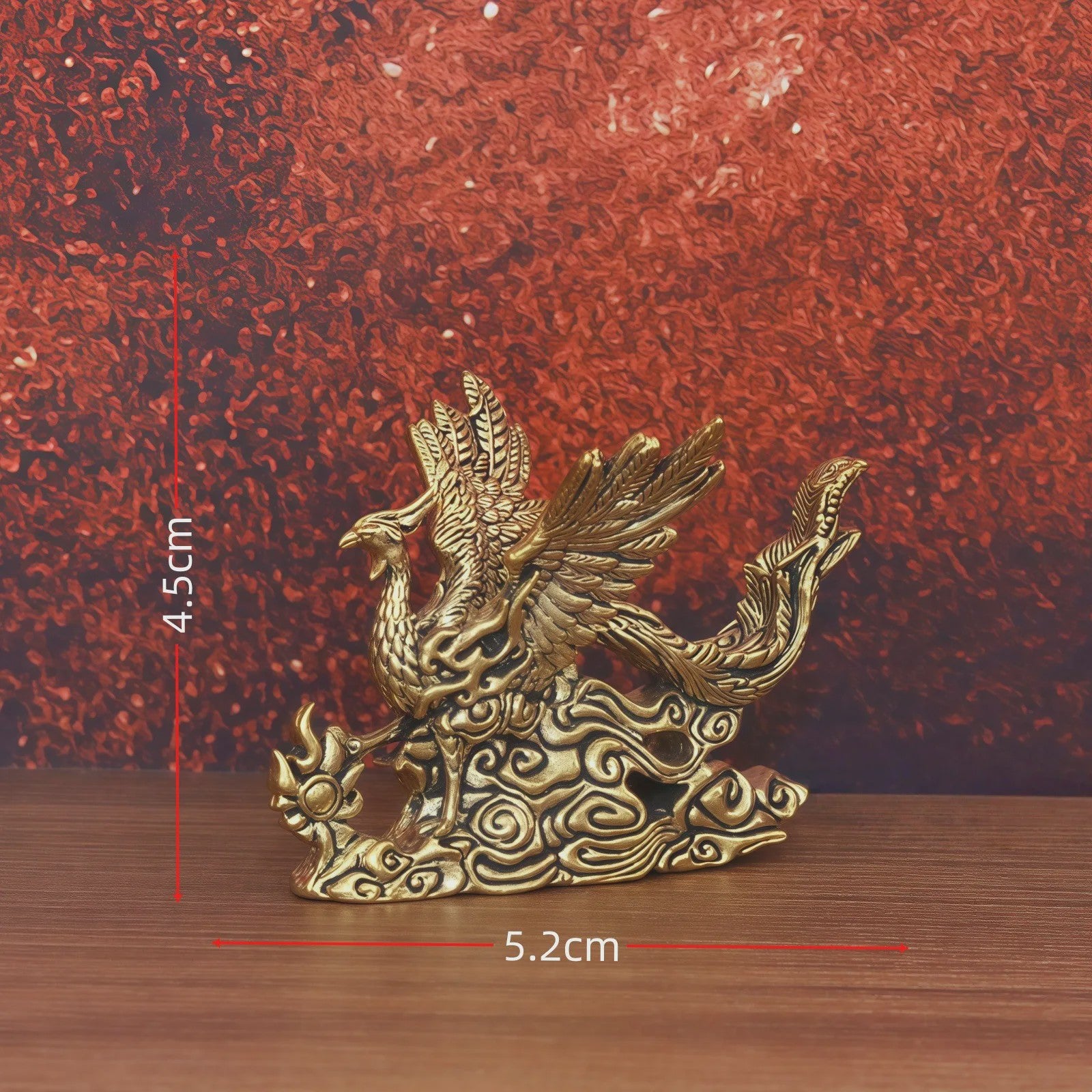 Gouden Feniks Beeldje - Decoratie voor Woonkamer, Bureau & Huis