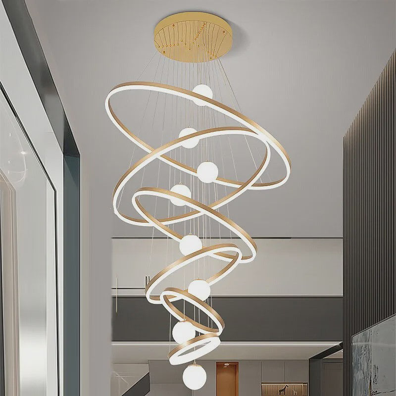 Moderne LED Plafondlamp Spiraal - Hanglamp voor Trappenhuis en Woonkamer
