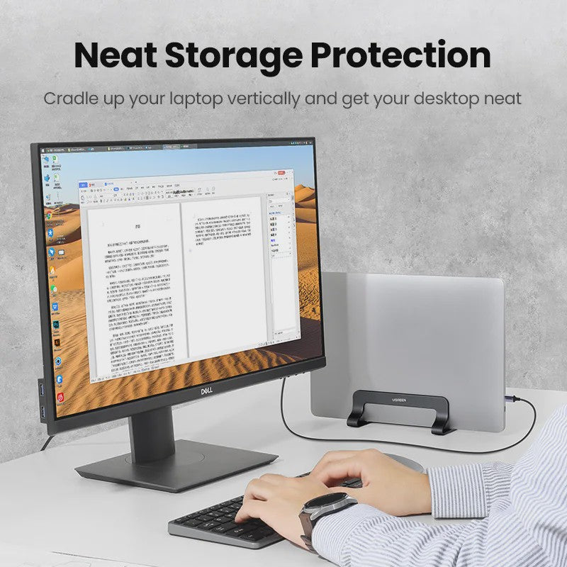 UGREEN Verticale Laptop Standaard - Aluminium, Verstelbaar voor MacBook, Laptops, Tablets & Telefoons