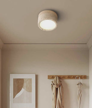 Wabi Sabi Plafondlamp Cream Stone - Sfeervolle Verlichting voor Woonkamer, Hal & Slaapkamer