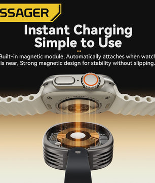 Essager Magnetische Draadloze Oplader voor Apple Watch - Draagbaar, Snel, USB-C & Lightning