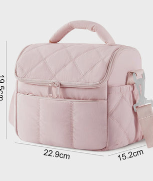Stijlvolle Nylon Lunchtas - Draagbare Geïsoleerde Lunchbox voor Dames | Houd uw Maaltijd Vers