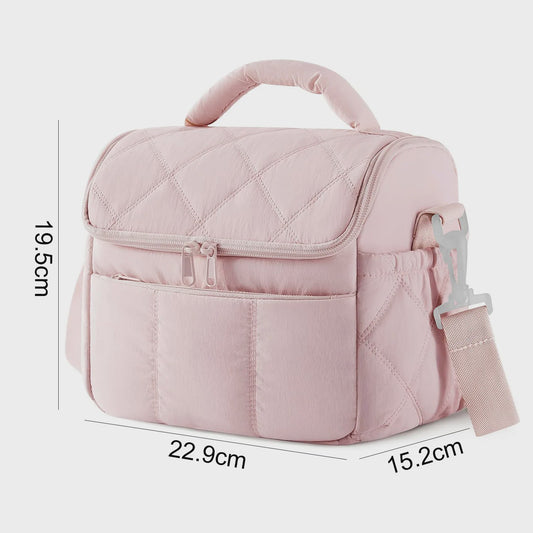 Stijlvolle Nylon Lunchtas - Draagbare Geïsoleerde Lunchbox voor Dames | Houd uw Maaltijd Vers