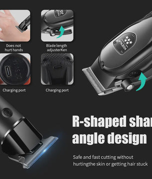 Professionele Baardtrimmer en Tondeuse Kit met LCD Display