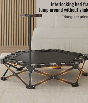 Opvouwbare Fitness Trampoline Mini Rebounder met Verstelbare Handgreep - Indoor/Outdoor