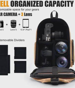 Veelzijdige Camera Schoudertas: Compacte Sling Bag & Rugzak voor DSLR, Lenzen en iPad