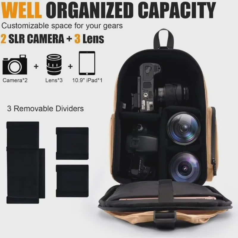 Veelzijdige Camera Schoudertas: Compacte Sling Bag & Rugzak voor DSLR, Lenzen en iPad