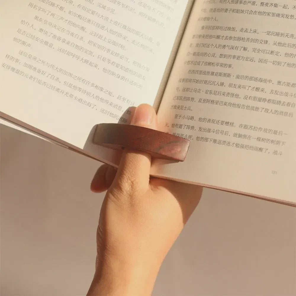 Houten Duim Boekenlegger - Eén Hand Lezen Boeksteun