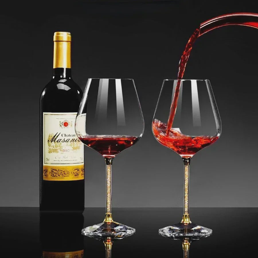 Luxe Kristallen Wijnglas Set - Elegant Glas voor Rode Wijn & Champagne (520ml)