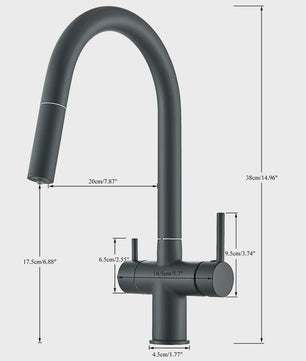 Keukenmengkraan met Uittrekbare Douchekop en Waterfilter - Messing