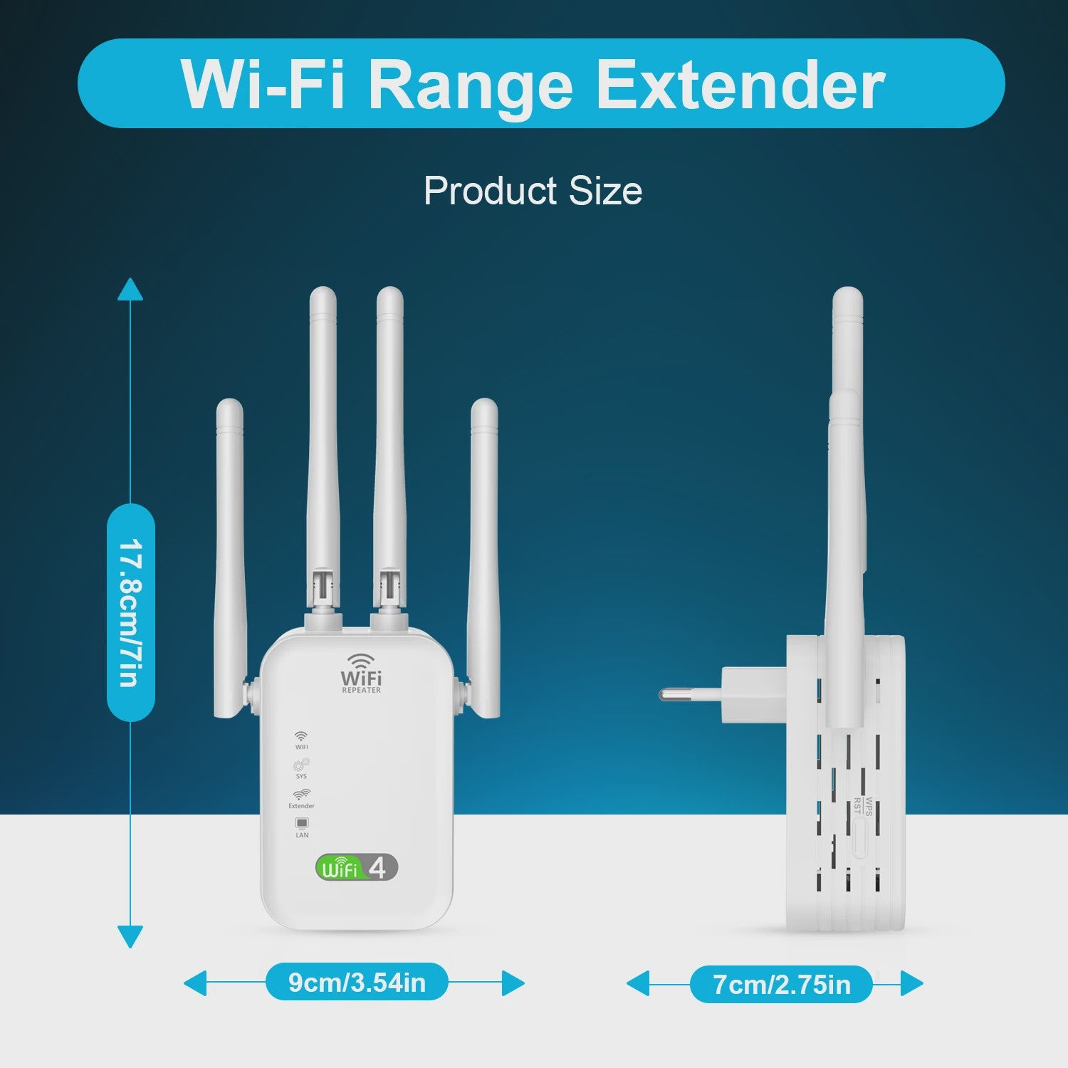 Krachtige WiFi Repeater met 3 Antennes - Versterk je Signaal tot 300 Mbps