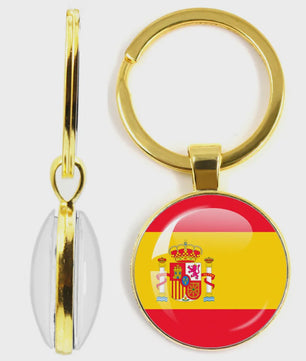 Soviet Union,Brazil,Canada,Netherlands,Israel,Syria,Venezuela,United States,Spain National Flag Series Double-Sided Keychain