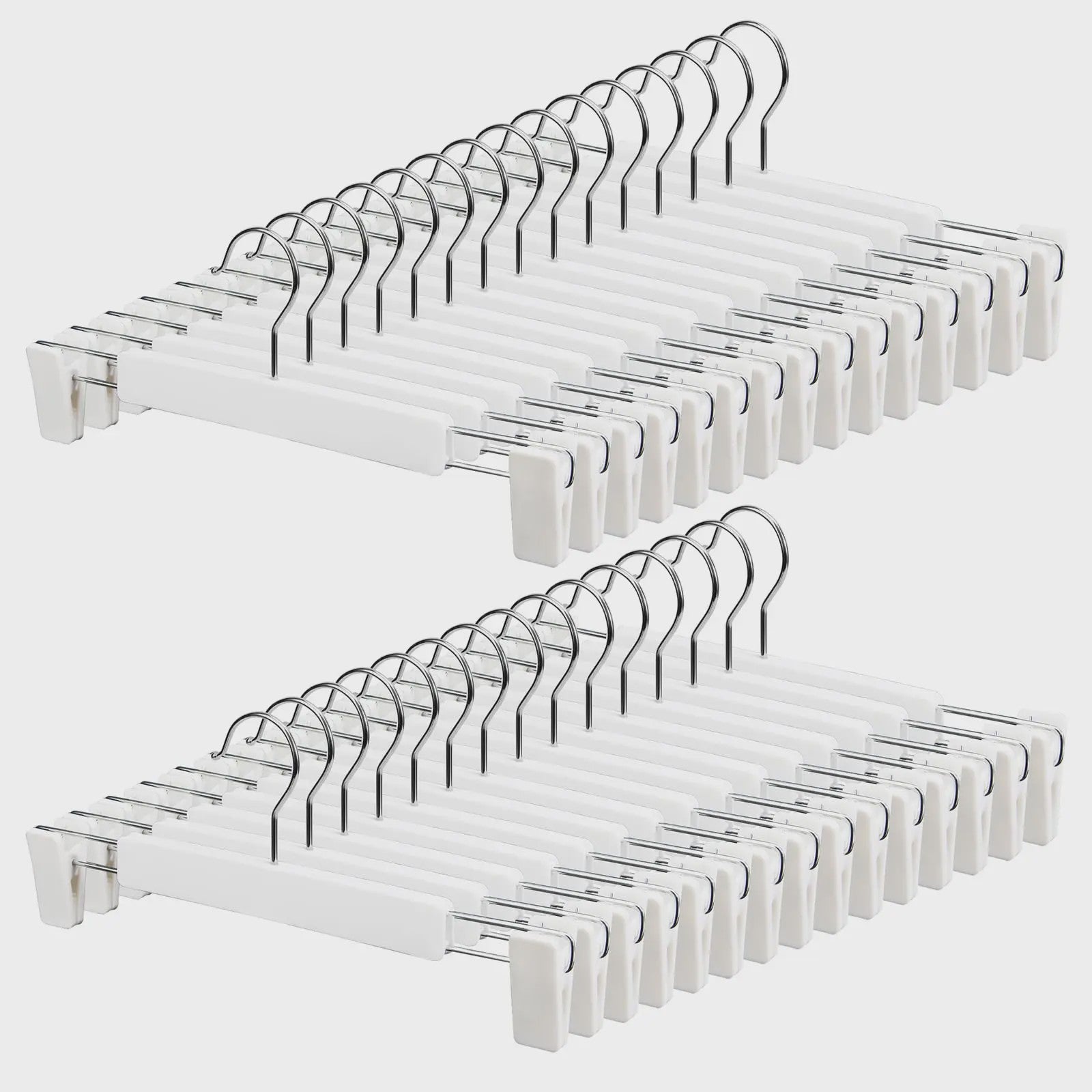 Set van 10 Verstelbare Anti-slip Kledinghangers met Clips voor Broeken, Rokken en Jeans