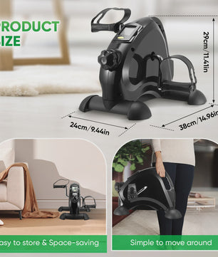 Mini Hometrainer Fiets voor Arm en Benen - Compacte Oefenfiets met LCD Display