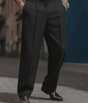 Herfst & Lente Heren Casual Broek met Koord - Losse Pasvorm Rechte Pijp