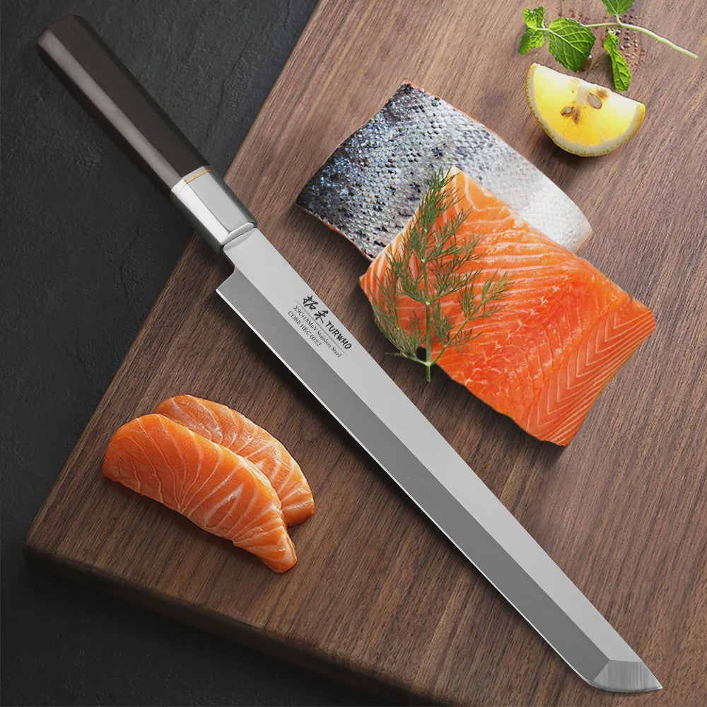 Turwho Japans Sashimi Mes 270mm - Professioneel Vis & Vlees Snijmes van X9Cr18Mov Staal