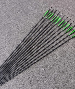 Set Carbon Pijlen SP500 - 6/12 Stuks - Verwisselbare Punts - Compound & Recurve Boog Schieten