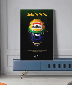 Iconische F1 Racer Helm Poster - Ayrton Senna Formule 1 Muurdecoratie