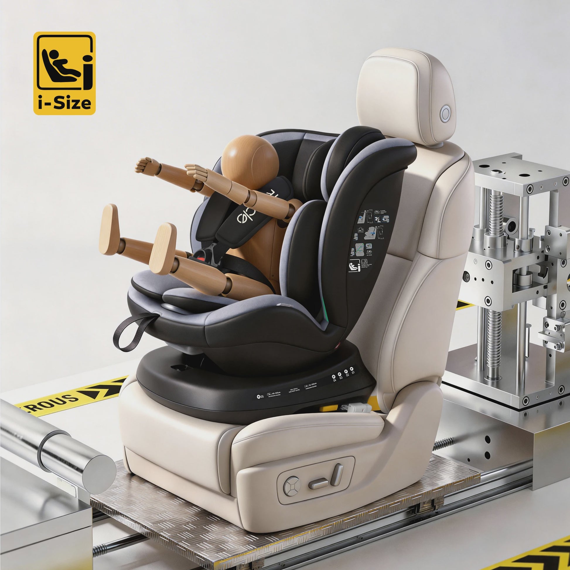 Reecle I-Size 360° Draaibaar Autostoeltje 40-150cm (0-12 Jaar) met ISOFIX
