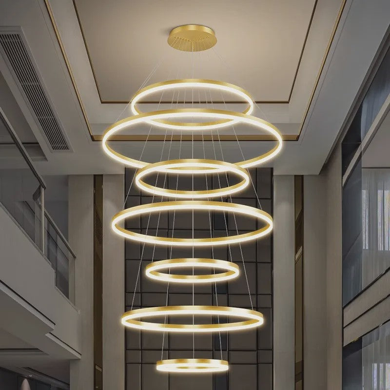 Luxe Ring Plafondlamp - Moderne LED Hanglamp voor Trappenhuis & Woonkamer