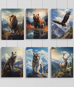 Canvas Posters: Majestueuze Wilde Dieren & Berglandschappen voor aan de Muur