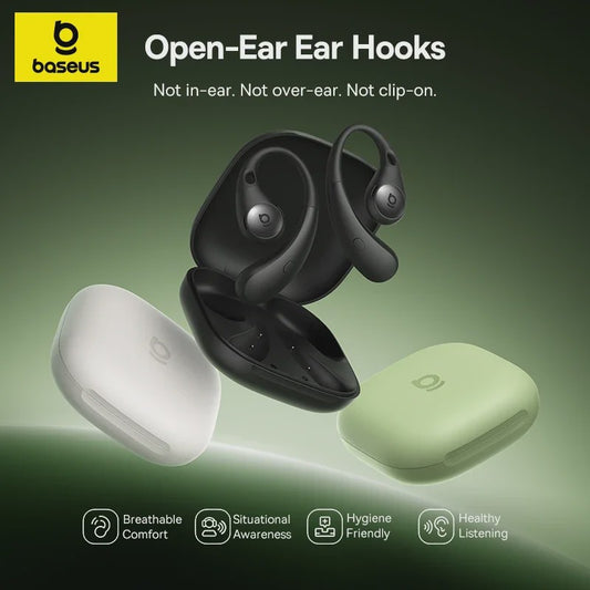 Baseus Eli Sport 2 Open-Ear Oordopjes - Draadloze Sport Oortjes met Bluetooth 6.0, IP57 Waterdicht