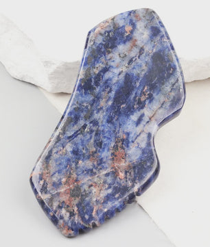 Sodalite Gua Sha Schraper - Natuurlijke Steen Gezichtsmassage & Huidverzorging