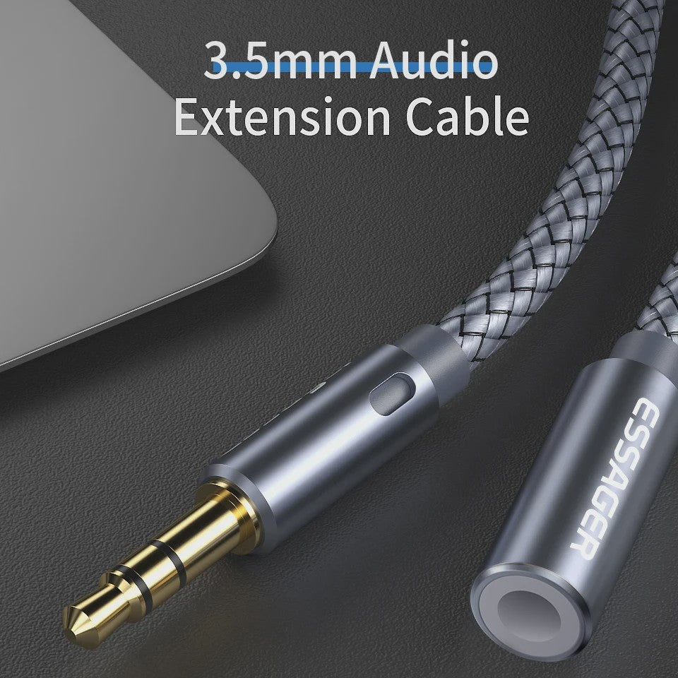 Essager 3.5mm Audio Verlengkabel - Hoge Kwaliteit Aux Kabel voor Koptelefoon & Speaker