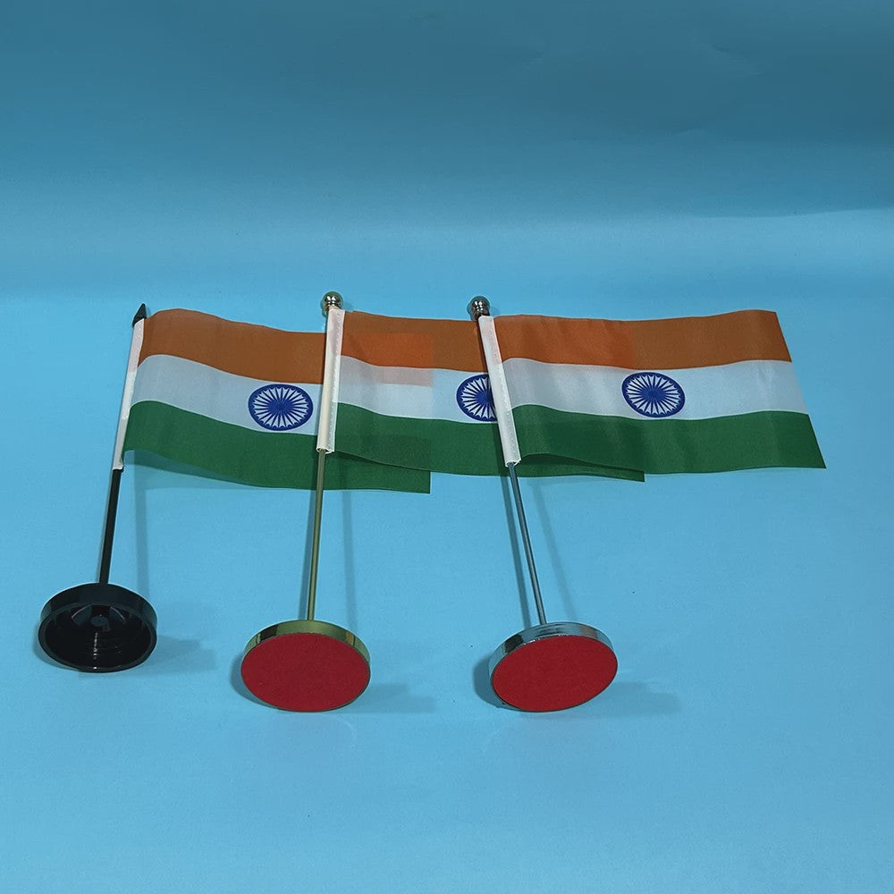 Indiase Bureauvlag 14x21cm Polyester - Officiële Vlag van India voor Bureau Decoratie