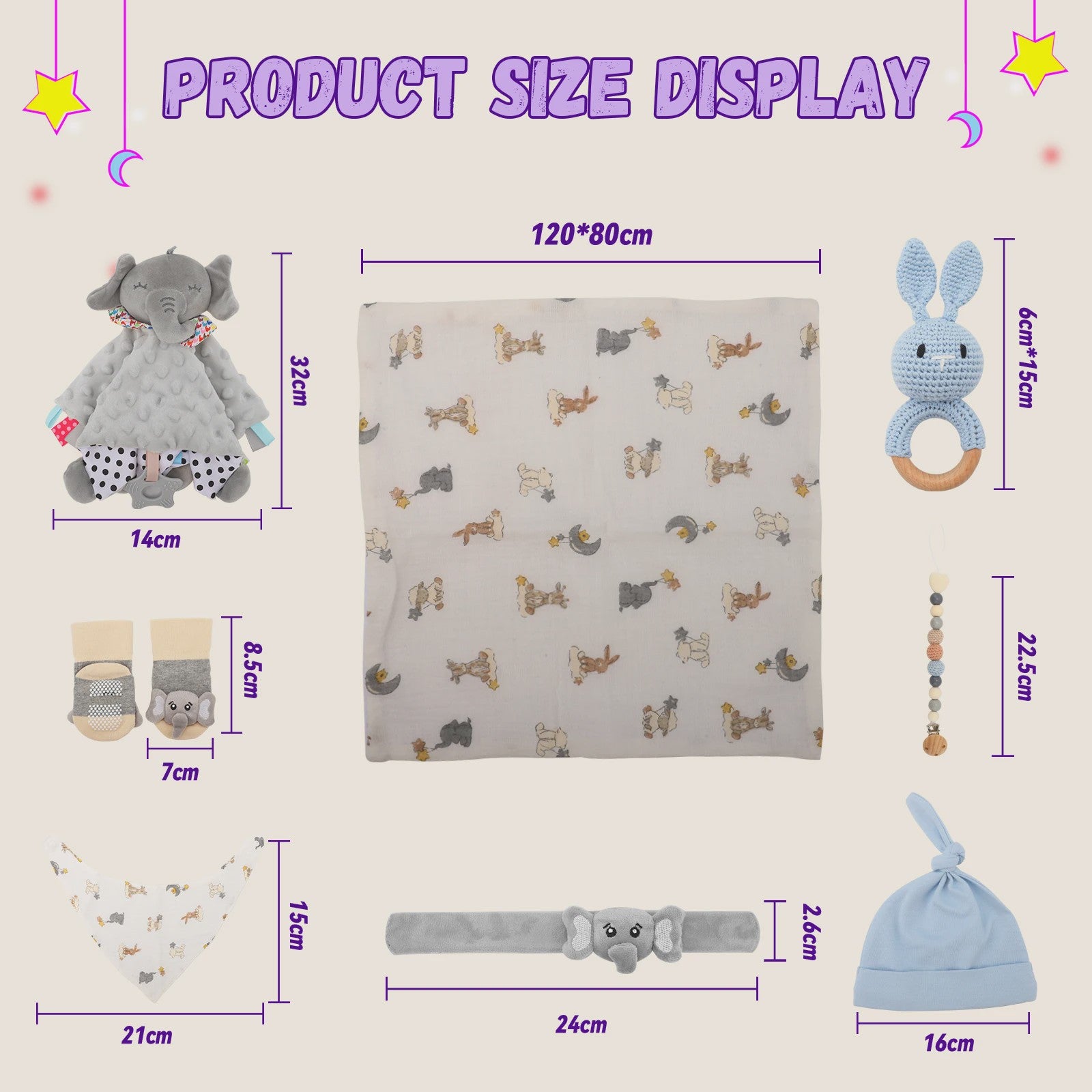 Babyshower Cadeauset Jongen - 12 Delig met Slab, Knuffel, Dekentje, Sokjes & Meer