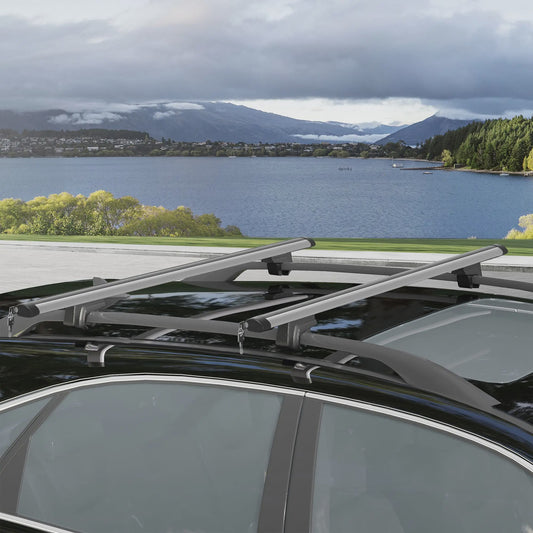 HOMCOM car roof bars lock luggage rack 2 Keys provided aluminum alloy x 5,5x7 c