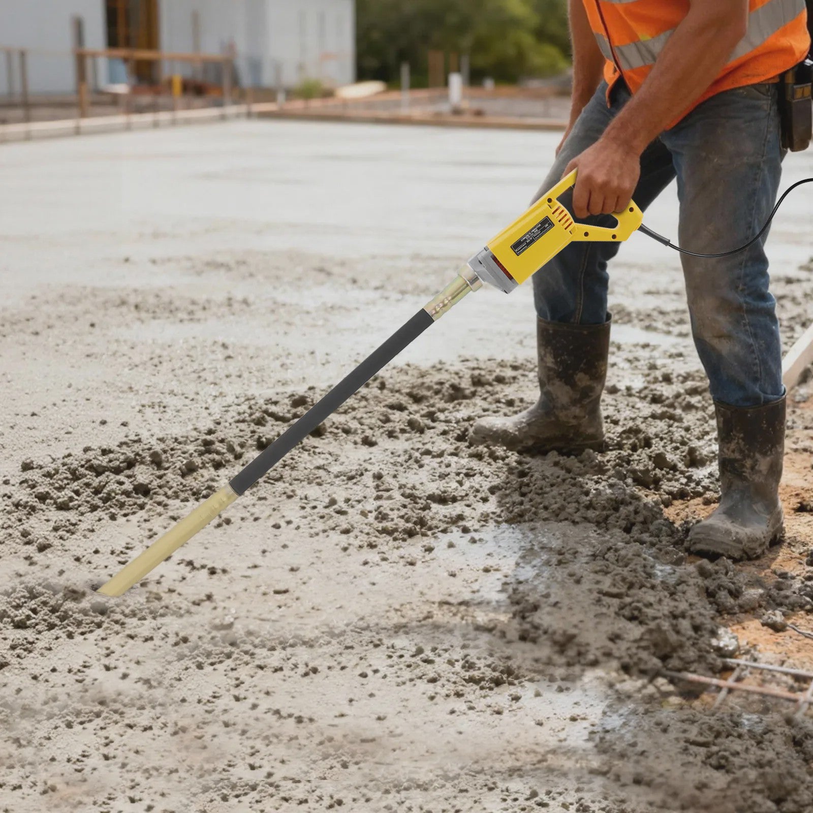 800W Betonnen Trilnaald met 1m Schacht - Krachtige Bouwtool voor Efficiënte Verdichting