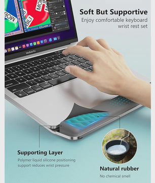 Ergonomische Laptopstandaard met Polssteun - Aluminium Verstelbare Laptopverhoger