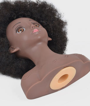 Professionele Pruikenkop met Afro Haar - Trainingshoofd voor Haarstylisten en Vlechters