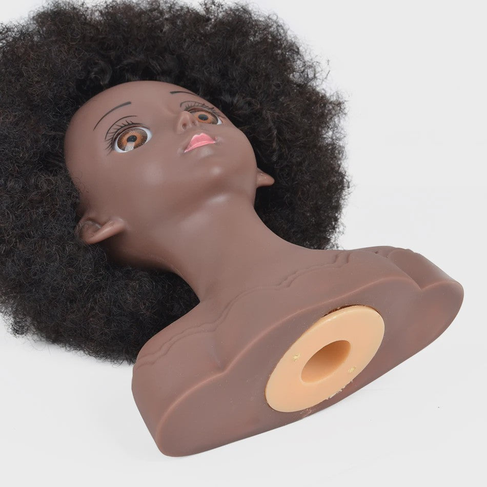 Professionele Pruikenkop met Afro Haar - Trainingshoofd voor Haarstylisten en Vlechters
