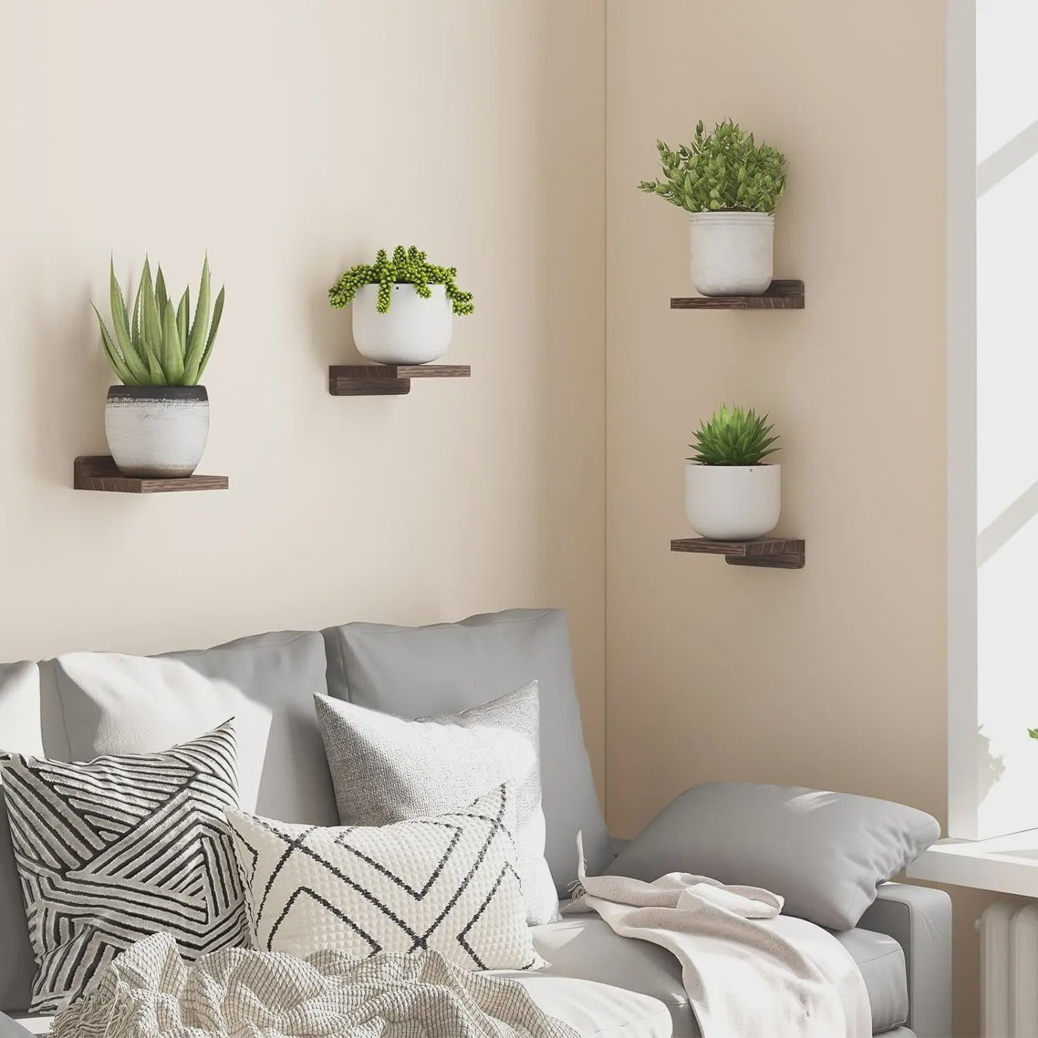 4x Kleine Drijvende Planken voor Wandmontage - 5 Inch Houten Display Ledges - Decoratie voor Elke Kamer