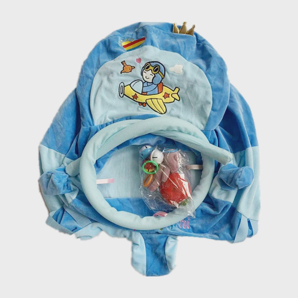 Pluche Baby Zitje met Speelboog - Leer Zitten & Voeden