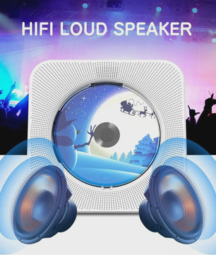 Bluetooth CD Speler met 2 HIFI Speakers, Desktop CD Speler met Afstandsbediening en LED Display