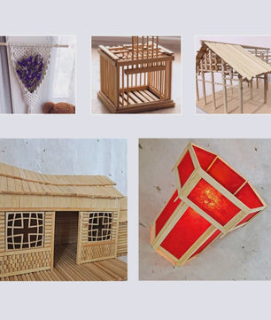 Bamboe Houten Stokjes - DIY Bouwmodel Materiaal voor Ambachten, Meubels en Lantaarns