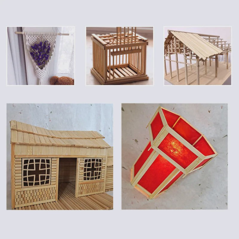 Bamboe Houten Stokjes - DIY Bouwmodel Materiaal voor Ambachten, Meubels en Lantaarns